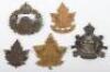 5x Canadian C.E.F Cap Badges - 2