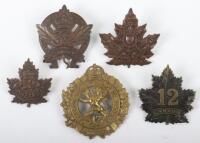 5x Canadian C.E.F Cap Badges