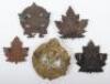 5x Canadian C.E.F Cap Badges - 2