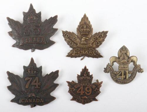 5x Canadian C.E.F Cap Badges