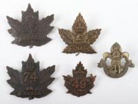 5x Canadian C.E.F Cap Badges