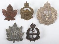 5x Canadian C.E.F Cap Badges