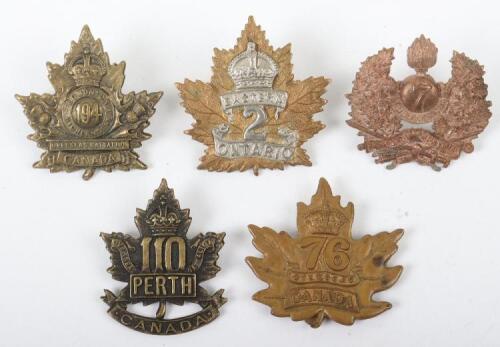 5x Canadian C.E.F Cap Badges