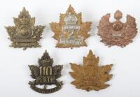 5x Canadian C.E.F Cap Badges