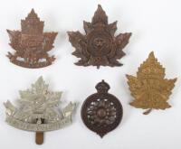 5x Canadian C.E.F Cap Badges