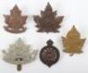 5x Canadian C.E.F Cap Badges