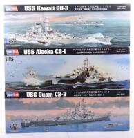 Three Hobby Boss 1:350 scale Battleship model kits