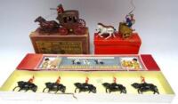 Johillco Miniature Stage Coach Roman Chariot (whip loose) and set 103 Dragoons in original boxes (Condition Very Good, boxes Good-Fair) (15)