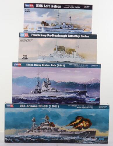 Four Hobby Boss 1:350 scale Battleship model kits