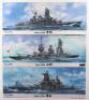 Three Fujimi 1:350 Scale Imperial Japanese Navy Battleships model kits