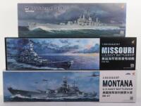 Three Very Fine 1:350 scale U.S Navy Battleships model kits