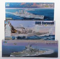 Three Trumpeter 1:350 scale British Battleship model kits