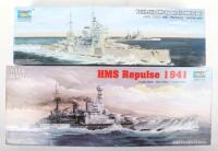 Two Trumpeter 1:350 scale British Battleship model kits