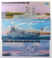 Three Trumpeter 1:350 scale German battleship model kits