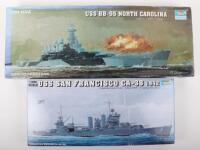Two Trumpeter 1:350 scale American Warship model kits