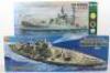 Four 1:350 scale Warship model kits