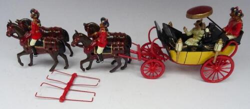 Marlborough 1903 Delhi Durbar set 43, Government Officeer and Lady in Viceregal State Landau with four horse team and Attendants in riginal box (Condition Excellent, box Very Good) (9)