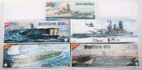 Five 1:500 scale Battleship model kits