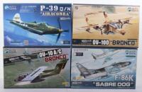 Four Kitty Hawk 1:32 scale Fighter Aircraft model kits
