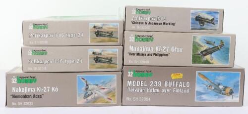 Six Special Hobby 1:32 scale Fighter Aircraft model kits