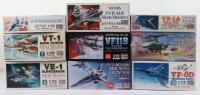 Nine 1:72 Hasegawa Advanced Fighter Jet model kits