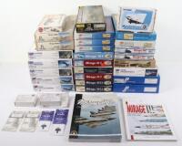 Twenty-six 1:72 scale Mirage Fighter Aircraft model kits