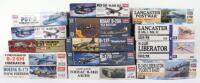 Fourteen Hasegawa and Academy 1:72 scale Fighter Aircraft model kits