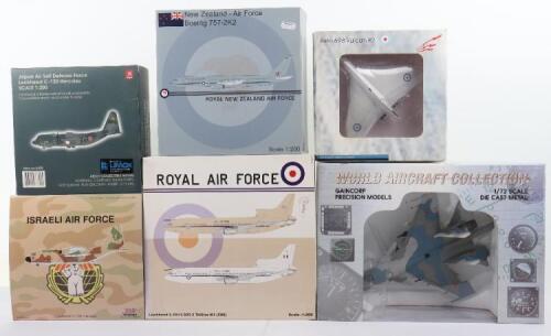 Five 1:200 scale Diecast model Military Aircraft