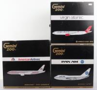 Three Gemini 1:200 scale Diecast model Passenger Planes