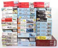 Thirty-six 1:72 scale Fighter Aircraft model kits,