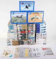 Forty-two 1:72 scale Mirage and other Fighter Jet model kits