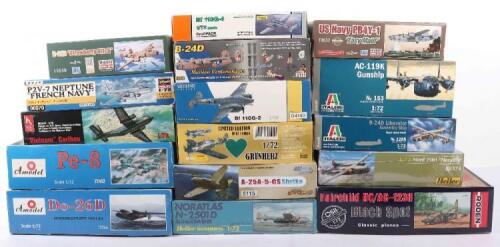 Sixteen larger 1:72 scale Prop Aircraft model kits