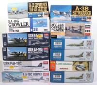 Twelve 1:72 scale Fighter Aircraft model kits