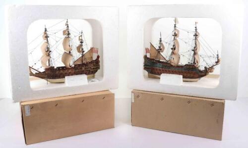 Two Nauticalia wooden scale model ships