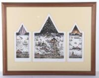 Graham Clarke, coloured etching triptych “Song of the North” 103/300, signed