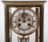 A late 19th century four glass mantel clock, Brocot escapement, enamel dial with Roman numerals - 2