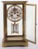A late 19th century four glass mantel clock, Brocot escapement, enamel dial with Roman numerals - 4
