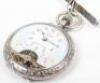 A silver (935) Hebdomas ladies pocket watch - 8