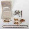 A mixed lot of costume jewellery including a pair of textured leopards - 6