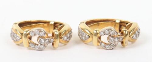 A pair of 18ct and diamond earrings