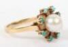 An 18ct gold, pearl and turquoise ring - 2