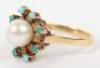 An 18ct gold, pearl and turquoise ring - 4