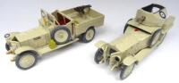 Toy Army Workshop Royal Air Force Rolls Royce open turret Armoured Car and Tender, desert finish, with Vickers machine guns (Condition Excellent) (2)