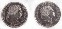 Two George III, Halfcrown 1817 ‘bullhead’ and 1817 small laureate head