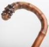 Five walking sticks including a silver banded antler stick with naturalistic body - 4