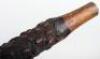 Two large and heavy naturalistic walking sticks with knobbly bodies, one with metal belt band - 8