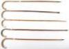 Five silver banded malacca walking sticks, late 19th and early 20th century