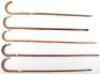 Five silver banded malacca walking sticks, late 19th and early 20th century - 2
