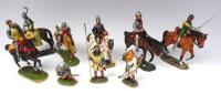 Del Prado Medieval Series six mounted and three on foot, with unpainted models, three in 80mm scale and eighteen in 54mm including Rose, Whittlesey medieval Bowmne, Britains Squires, Crescent Archers etc. (Condition Excellent) (30)