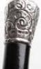Four ebonised walking canes, - 20